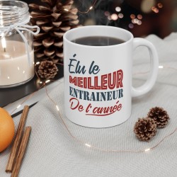 Mug céramique - Tasse Drôle et Originale - Idée cadeau pour fin d'année scolaire enseignant - Elue entraineur de l'année