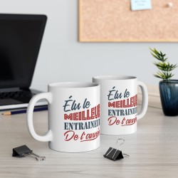 Mug céramique - Tasse Drôle et Originale - Idée cadeau pour fin d'année scolaire enseignant - Elue entraineur de l'année