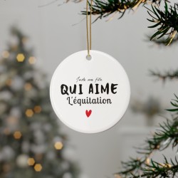 Décoration céramique Ornement sapin de Noël - Cadeau Original -  Imprimé Je peux pas j'ai cheval - France