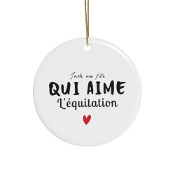 Décoration céramique Ornement sapin de Noël - Cadeau Original -  Imprimé Je peux pas j'ai cheval - France