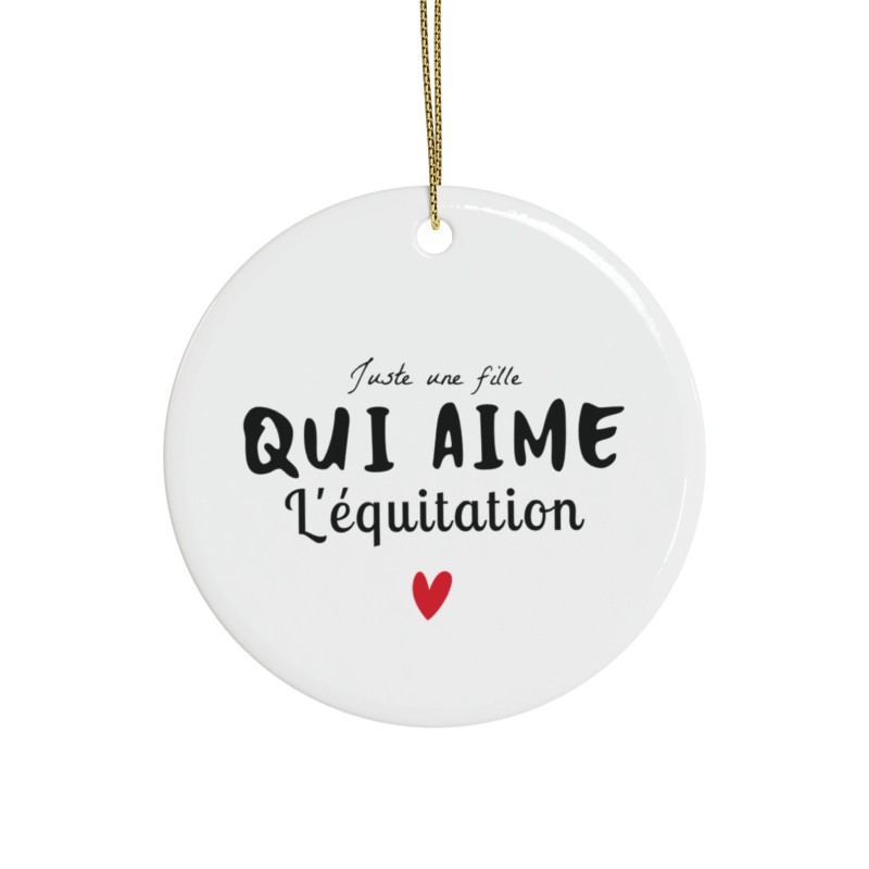 Décoration céramique Ornement sapin de Noël - Cadeau Original -  Imprimé Je peux pas j'ai cheval - France