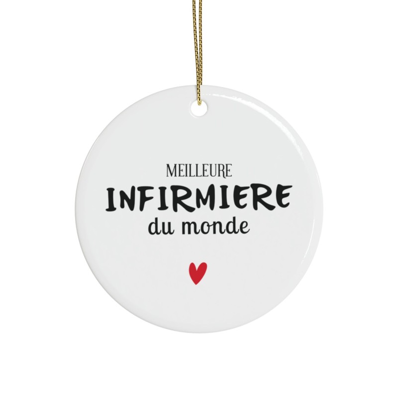 Décoration céramique Ornement sapin de Noël - Cadeau Original -  Imprimé Juste meilleure infirmière du monde formidable - France