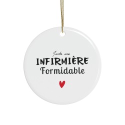 Décoration céramique Ornement sapin de Noël - Cadeau Original -  Imprimé Juste une infirmière formidable - France