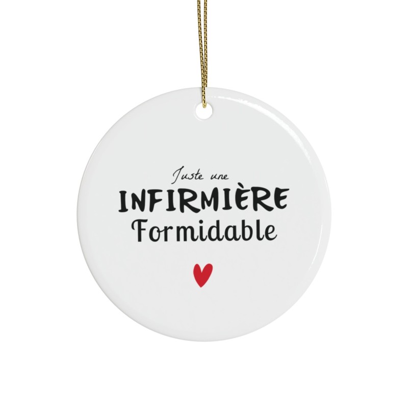 Décoration céramique Ornement sapin de Noël - Cadeau Original -  Imprimé Juste une infirmière formidable - France
