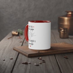 Mug tasse céramique - Idée cadeau Original et personnalisé avec message d'amour fête des pères - Love you mon papa merci de m'ai
