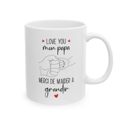 Mug tasse céramique - Idée cadeau Original et personnalisé avec message d'amour fête des pères - Love you mon papa merci de m'ai