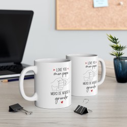 Mug tasse céramique - Idée cadeau Original et personnalisé avec message d'amour fête des pères - Love you mon papa merci de m'ai