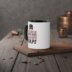 Mug tasse céramique - Idée cadeau Original avec message d'amour fête grand père - Pas besoin d'un super héros j'ai un super papi