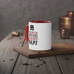 Mug tasse céramique - Idée cadeau Original avec message d'amour fête grand père - Pas besoin d'un super héros j'ai un super papi