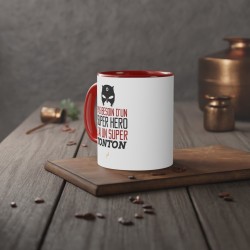 Mug tasse céramique - Idée cadeau Original avec message d'amour famille - Pas besoin d'un super héros j'ai un super tonton