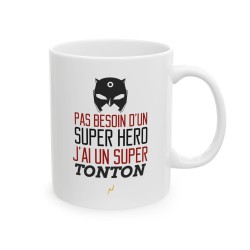 Mug tasse céramique - Idée cadeau Original avec message d'amour famille - Pas besoin d'un super héros j'ai un super tonton