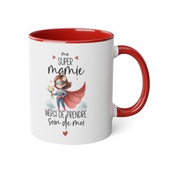 Mug tasse céramique - Idée cadeau Original avec message remerciement famille - Ma super mamie merci de prendre soin de moi