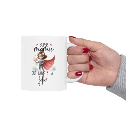 Mug tasse céramique - Idée cadeau Original avec message d'amour famille - Super mamie que j'aime a la folie