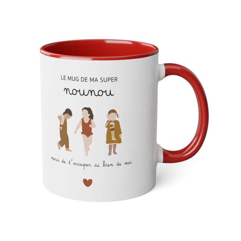 Mug tasse céramique - Idée cadeau avec prénom personnalisé remerciement métier - Le mug de ma super nounou merci