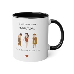 Mug tasse céramique - Idée cadeau avec prénom personnalisé remerciement métier - Le mug de ma super nounou merci