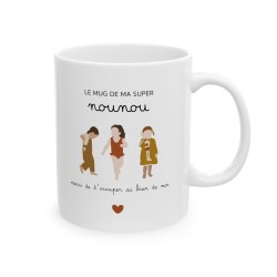 Mug tasse céramique - Idée cadeau avec prénom personnalisé remerciement métier - Le mug de ma super nounou merci