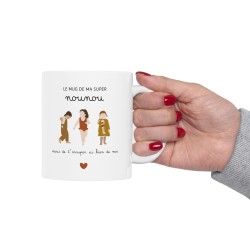 Mug tasse céramique - Idée cadeau avec prénom personnalisé remerciement métier - Le mug de ma super nounou merci