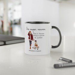 Mug tasse céramique - Idée cadeau avec prénom personnalisé remerciement - Une super nounou dure a trouver et impossible a oublie
