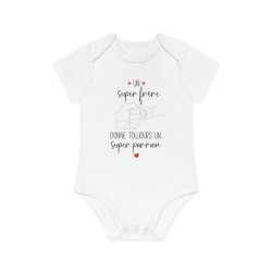 Body Bébé Drôle - Imprimé Humour et Citations - Cadeau Original annonce parrain - Un super frere donne toujours un super parrain