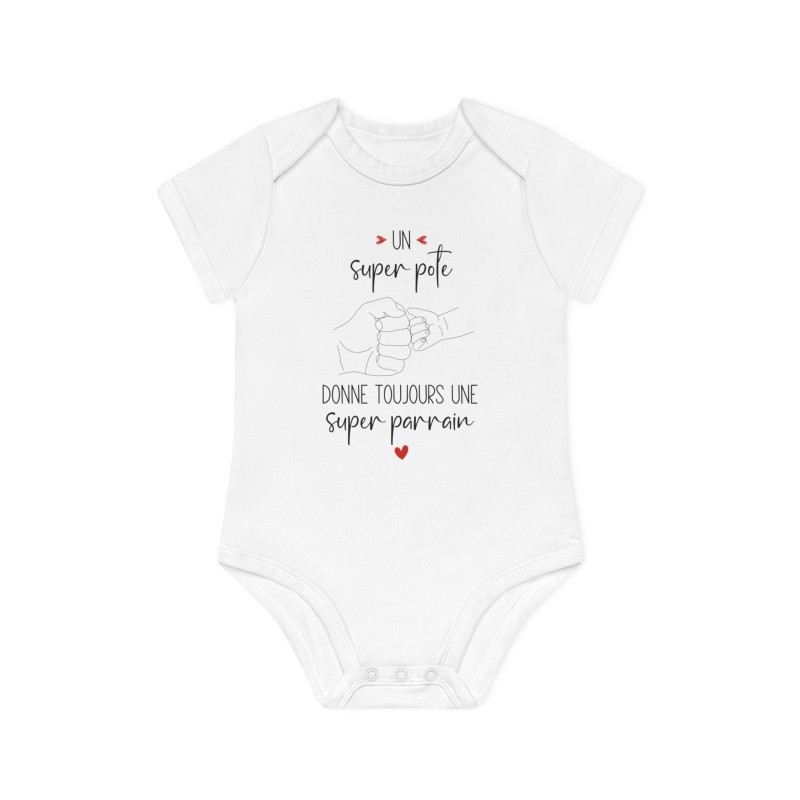 Body Bébé Drôle - Imprimé Humour et Citations - Cadeau Original annonce parrain - Un super pote donne toujours un super parrain