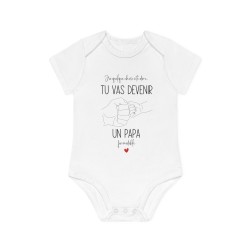Body Bébé Drôle - Imprimé Humour et Citations - Cadeau Original annonce naissance - Tu vas devenir un papa formidable